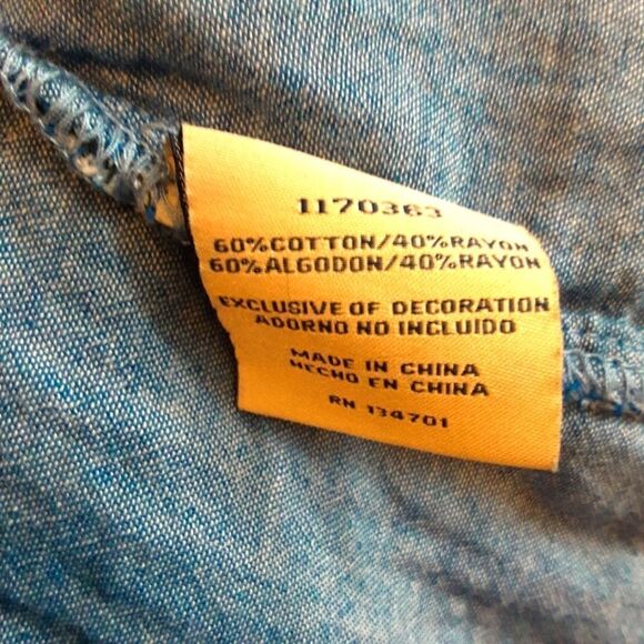 Boston Traders Hoodie Shirt Chambray Lining Blue Striped‎ Cotton size Medium - Picture 9 of 11